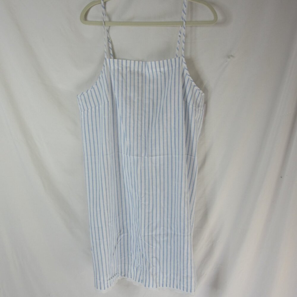 Auden Nightgown Sleep Dress Shortie Striped Cotton Blue White Size Small NWT - Picture 5 of 7